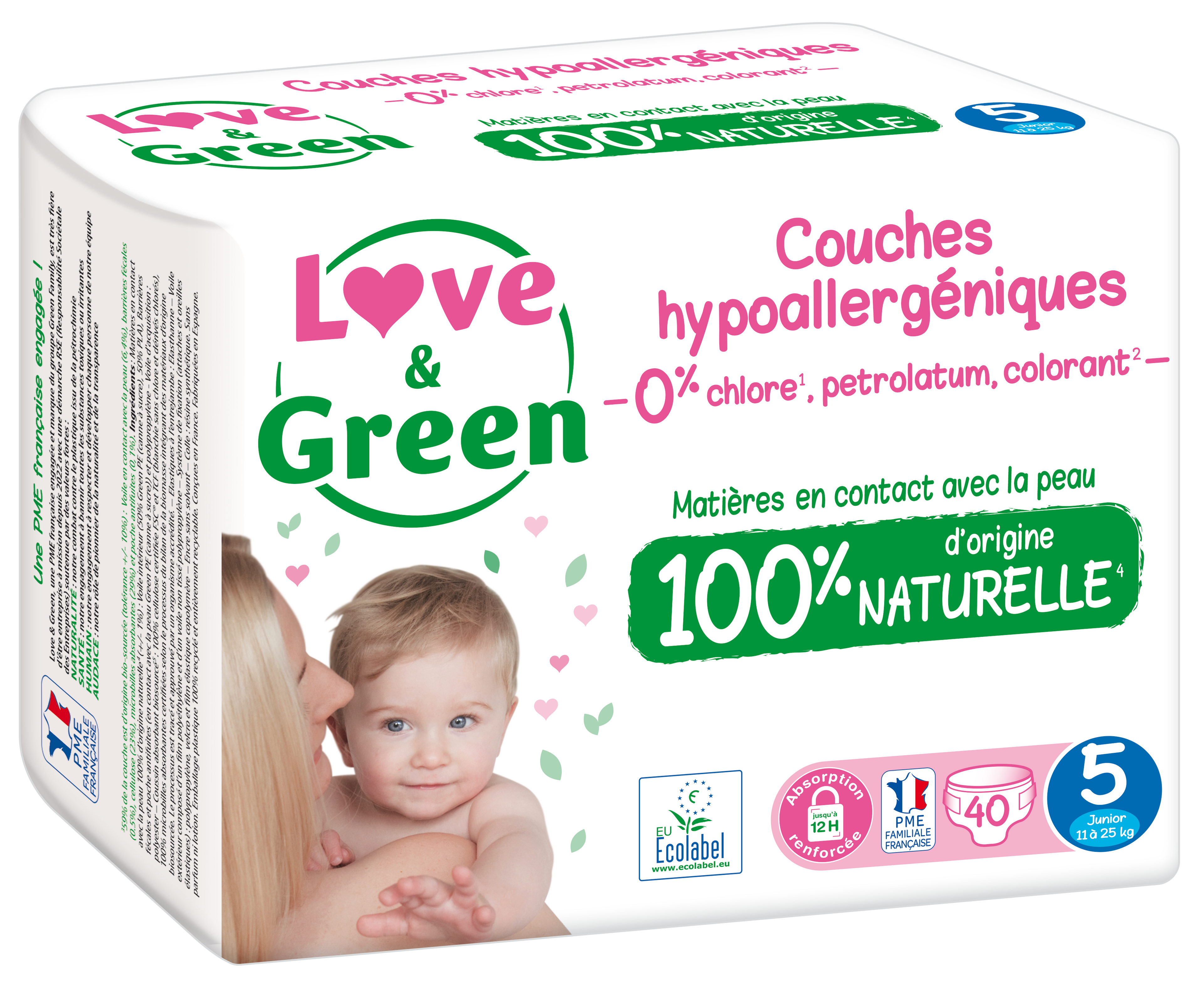 Hypoallergenic And Eco-Friendly Nappies Size 5 X 40