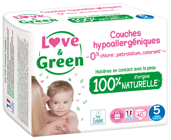 Couches Hypoallergéniques Et Écologiques T5 X 40