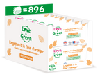 Orange Blossom Scented Ecological Wipes - 100% Naturally Derived Fibres - 64 Wipes