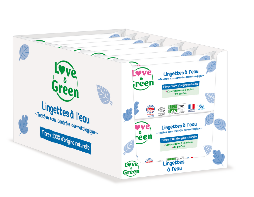 Toallitas Ecológicas Al Agua - Fibras 100% De Origen Natural - 56 Toallitas
