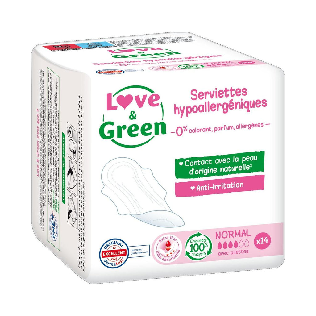 Serviettes Hypoallergéniques Et Écologiques "Normal" X 14