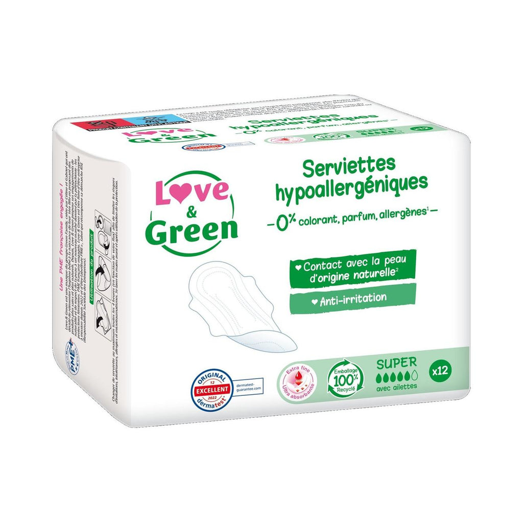 Serviettes Hypoallergéniques Et Écologiques "Super" X 12
