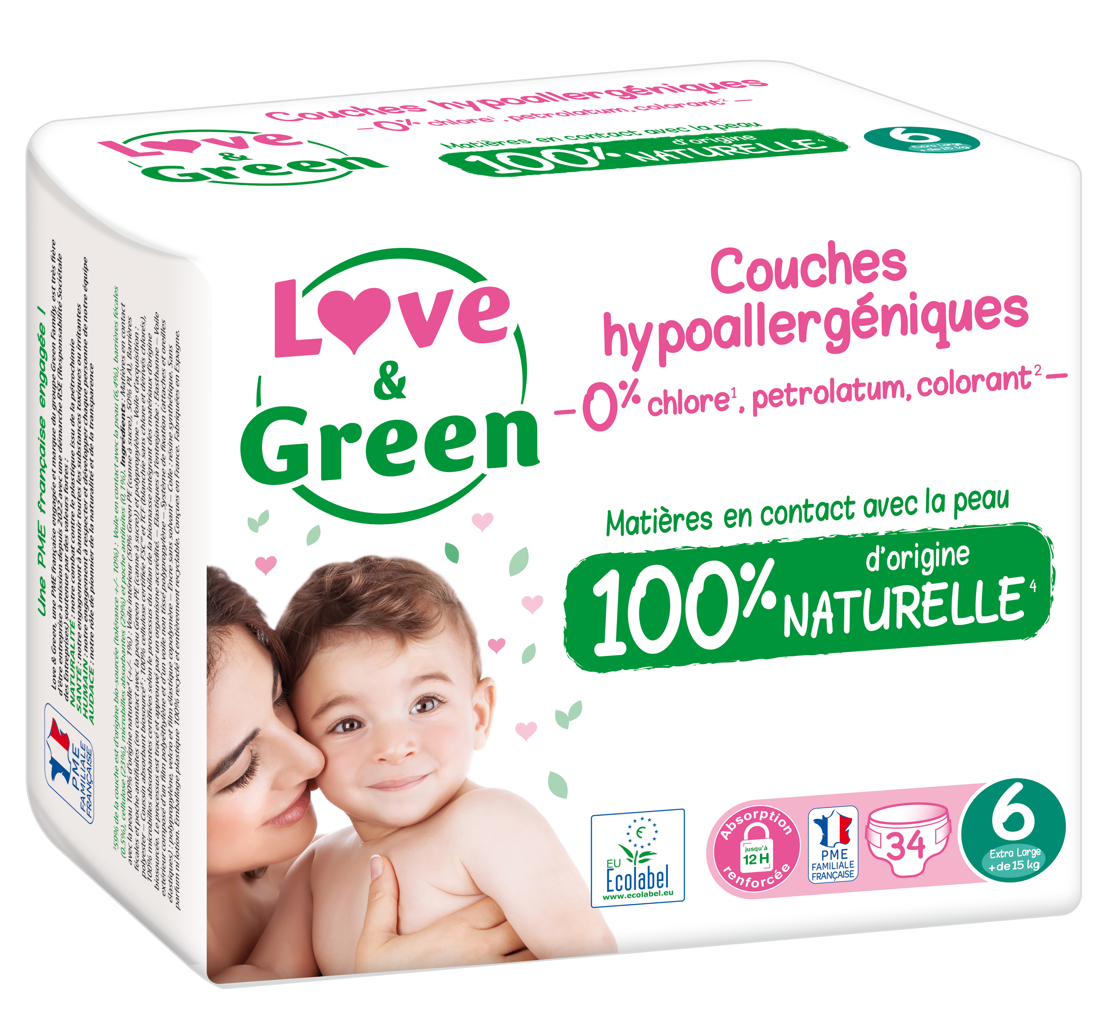 Couches Hypoallergéniques Et Écologiques T6 X 34