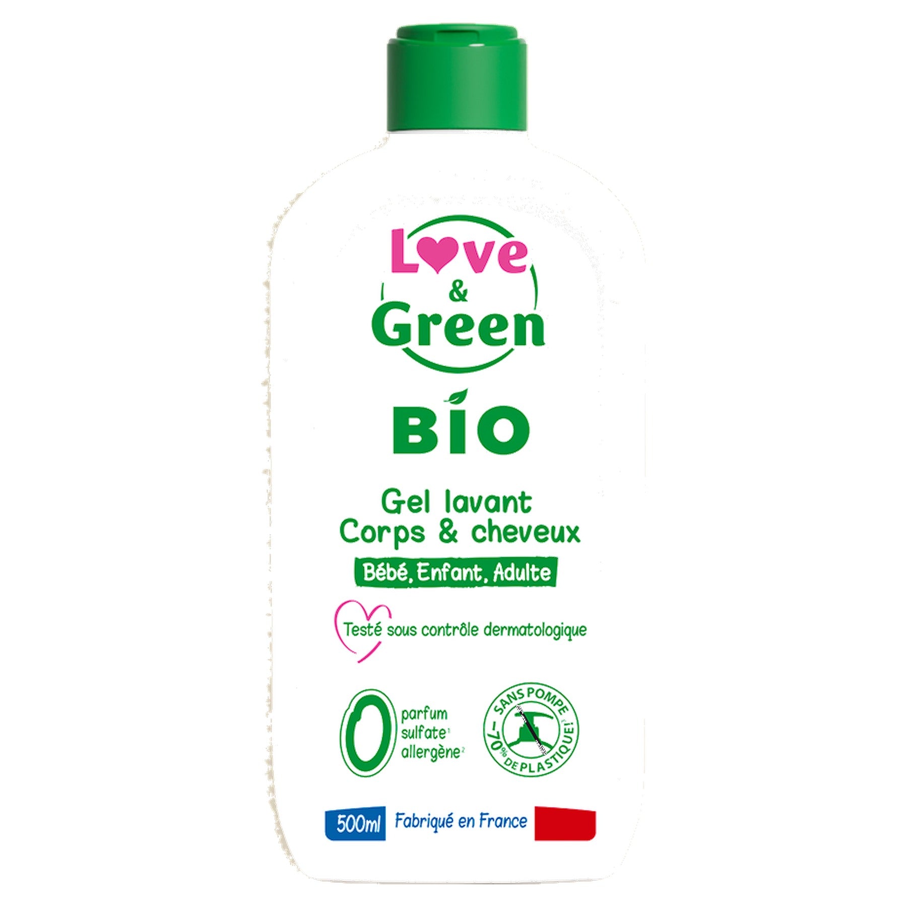 Certified Organic Fragrance-Free Sulphate-Free Body & Hair Wash, 500ml