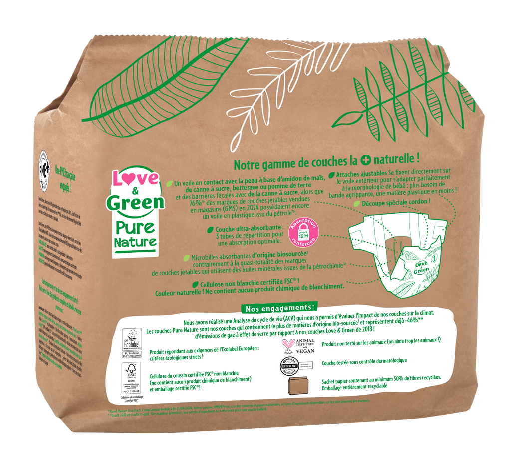 Pure Nature Couches Hypoallergéniques Et Écologiques Non Blanchies T1 X 32