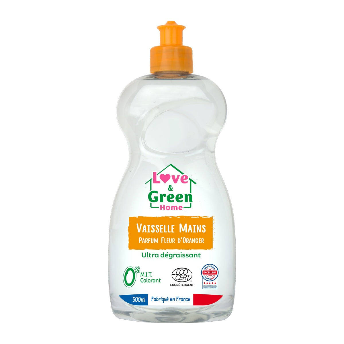 Home Liquide Vaisselle, Ultra-Dégraissant Parfumé Fleur D'Oranger - 500Ml