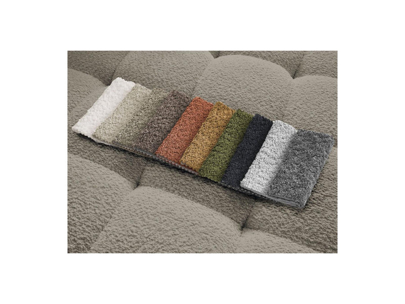 Canapé D'Angle Fixe - Anis - Tissu Bouclette - Angle Droit