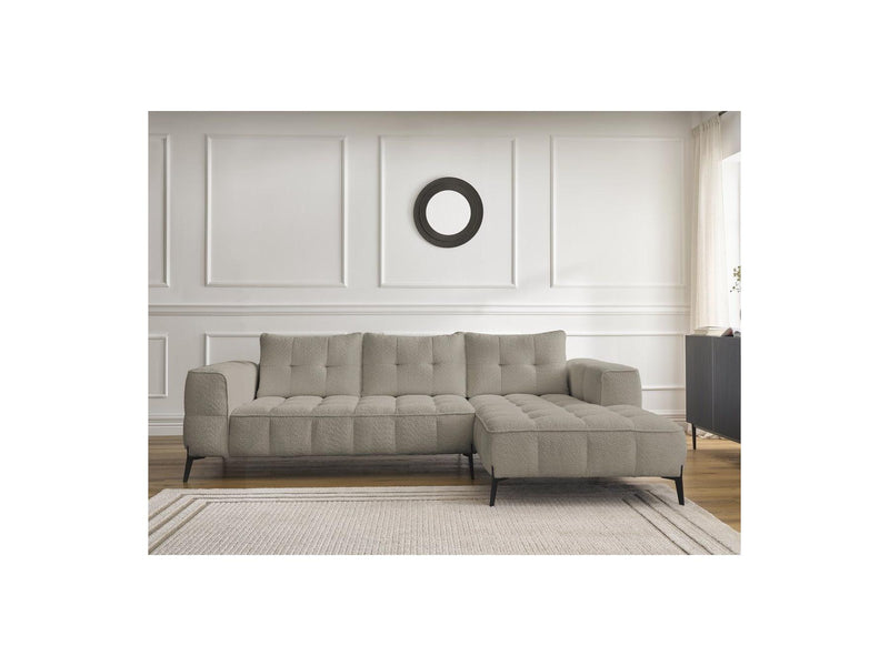 Canapé D'Angle Fixe - Anis - Tissu Bouclette - Angle Droit
