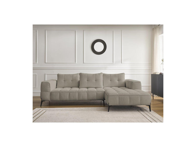Canapé D'Angle Fixe - Anis - Tissu Bouclette - Angle Droit