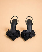 Eslinga Ella de ante negro y organza