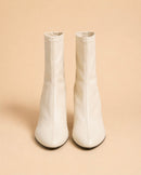 Roma Ankle Boot In Ivory Stretch Lambskin