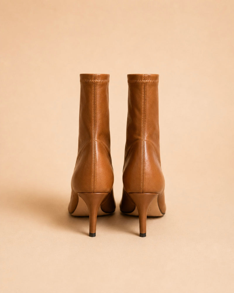 Roma Ankle Boot In Tan Stretch Calf
