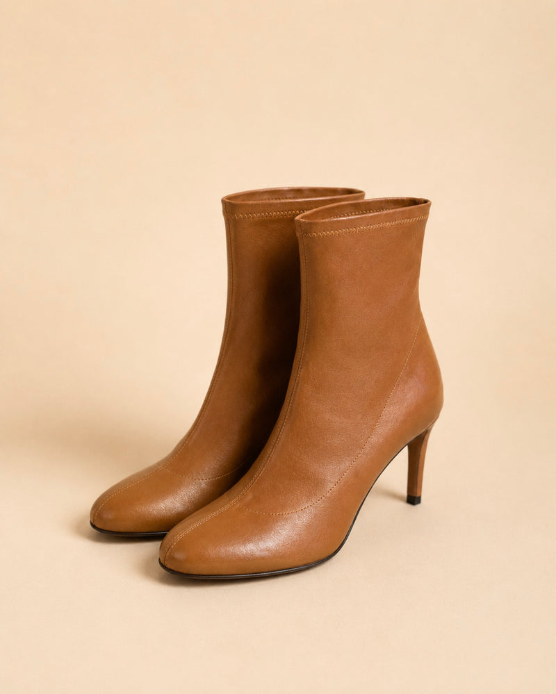Roma Ankle Boot In Tan Stretch Calf
