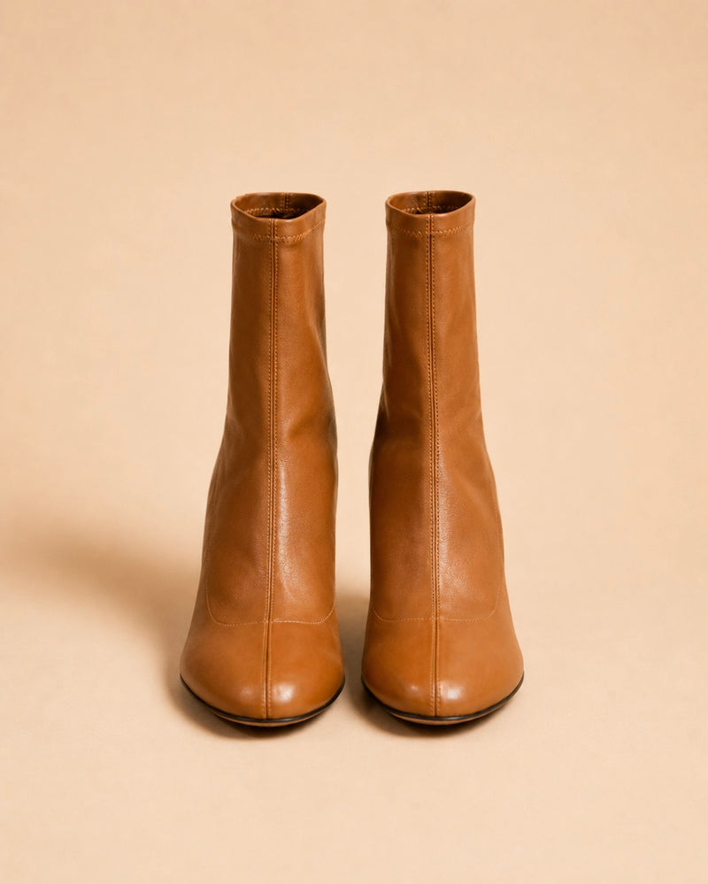 Roma Ankle Boot In Tan Stretch Calf