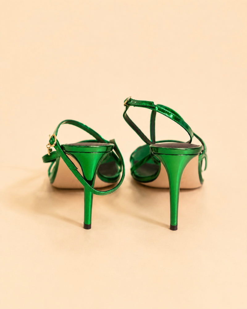 Aria In Green Mirrored Leather