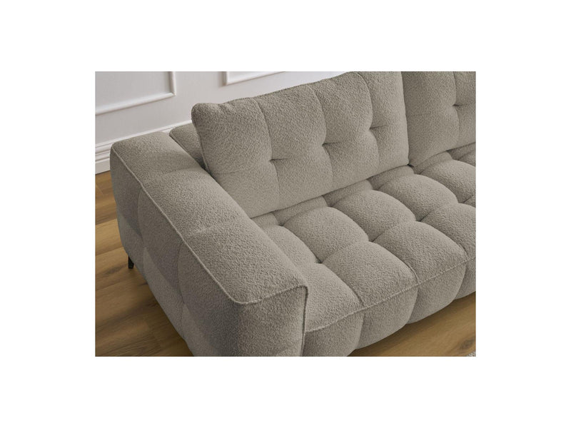 Canapé Droit Fixe 3 Places - Anis - Tissu Bouclette