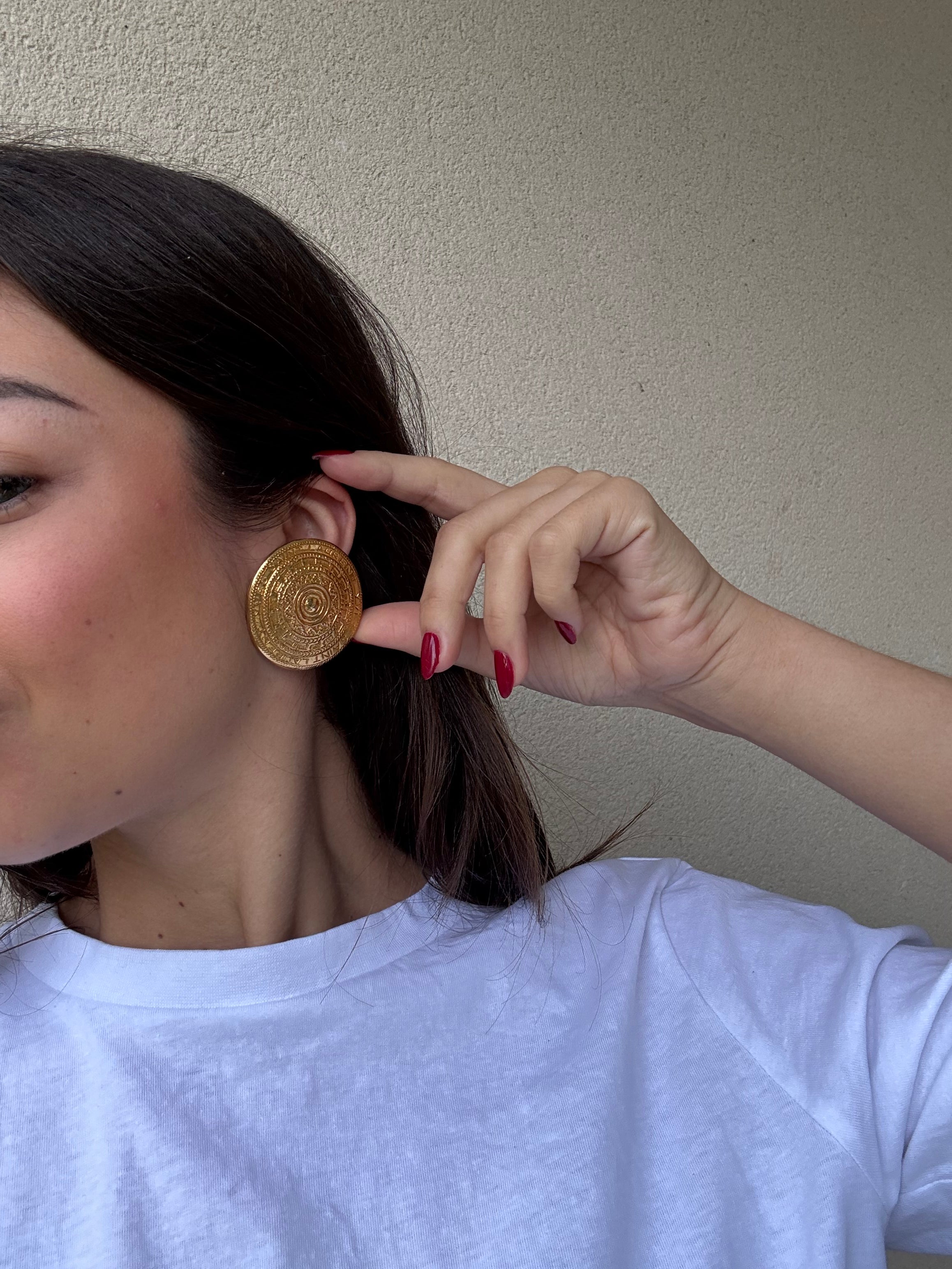 Boucles D’Oreilles Ysl Vintage - Modèle Xxl Doré
