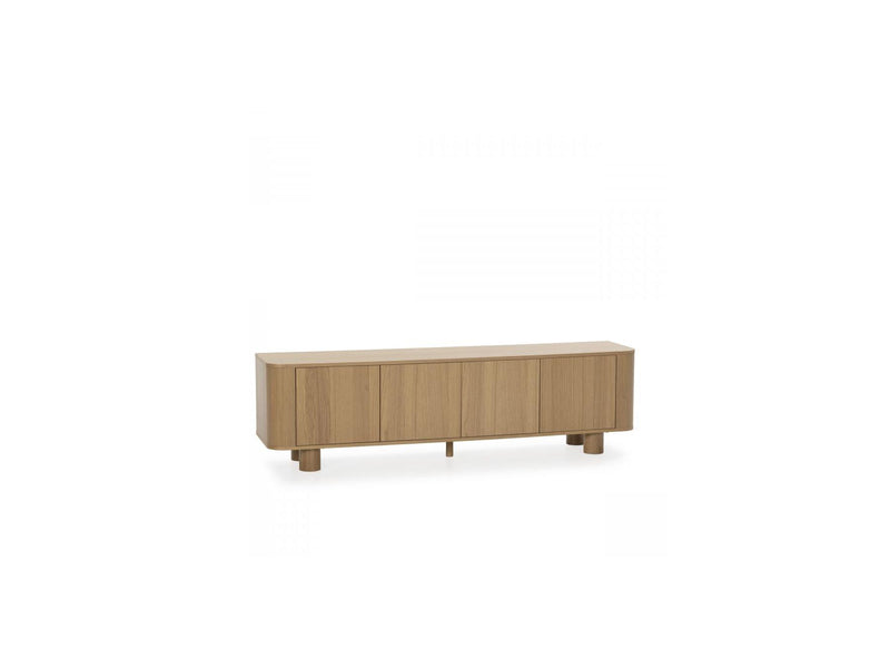 Malo - Mueble para TV de 4 puertas - Chapa de roble macizo