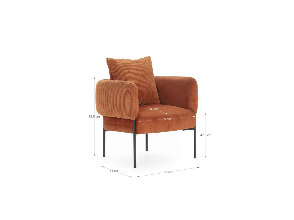 Gabin - Fauteuil De Table - Tissu Velours Côtelé