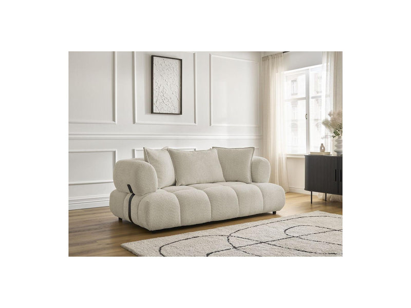 Canapé Droit Fixe 2 Places - Alya - Tissu Bouclette