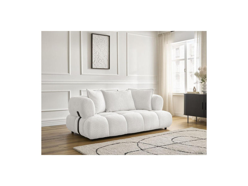 Canapé Droit Fixe 2 Places - Alya - Tissu Bouclette