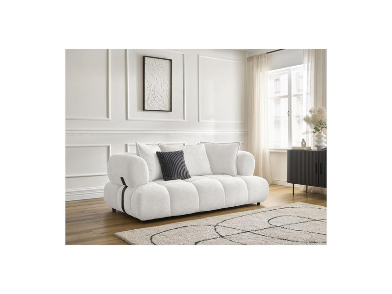 Canapé Droit Fixe 2 Places - Alya - Tissu Bouclette