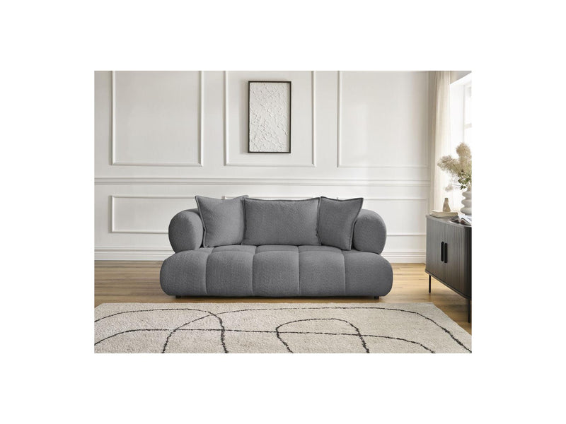 Canapé Droit Fixe 2 Places - Alya - Tissu Bouclette