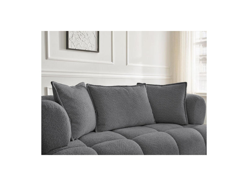 Canapé Droit Fixe 2 Places - Alya - Tissu Bouclette