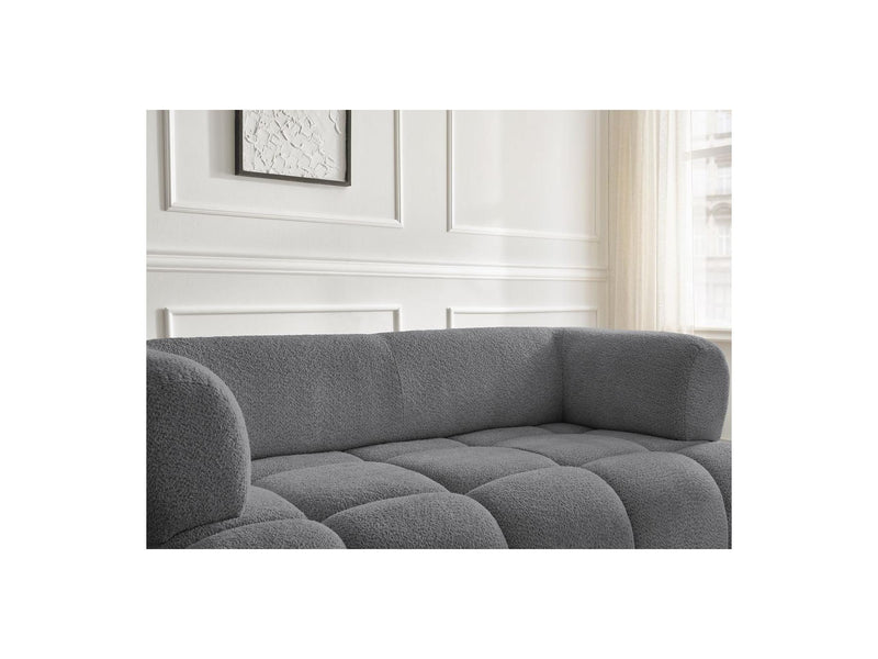 Canapé Droit Fixe 2 Places - Alya - Tissu Bouclette