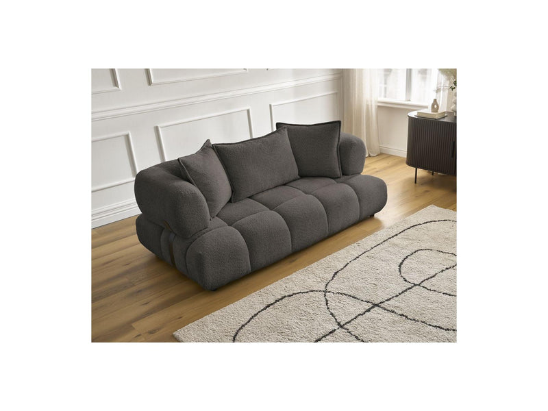 Canapé Droit Fixe 2 Places - Alya - Tissu Bouclette