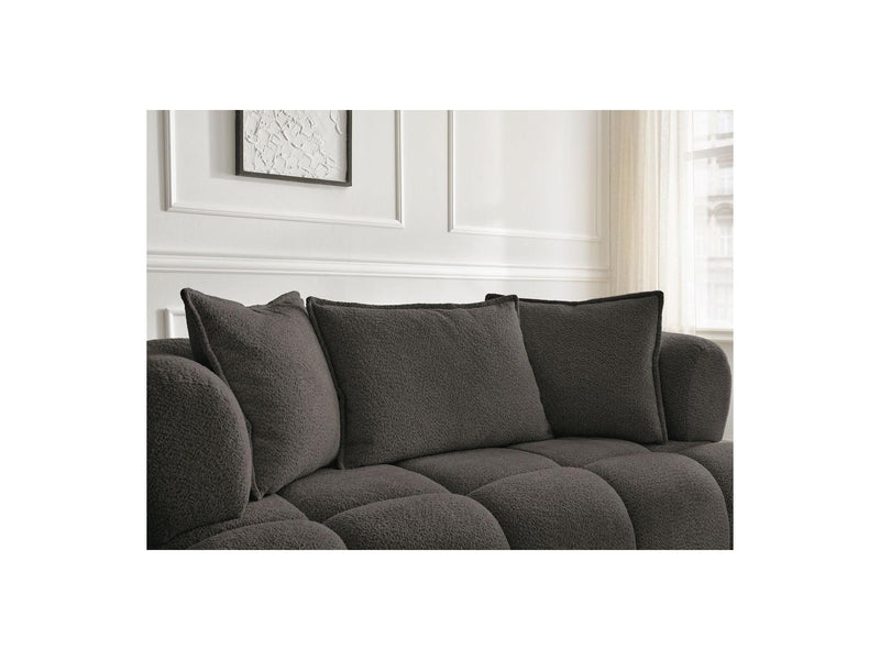 Canapé Droit Fixe 2 Places - Alya - Tissu Bouclette