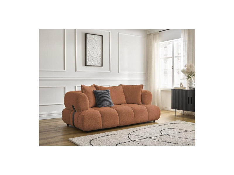 Canapé Droit Fixe 2 Places - Alya - Tissu Bouclette