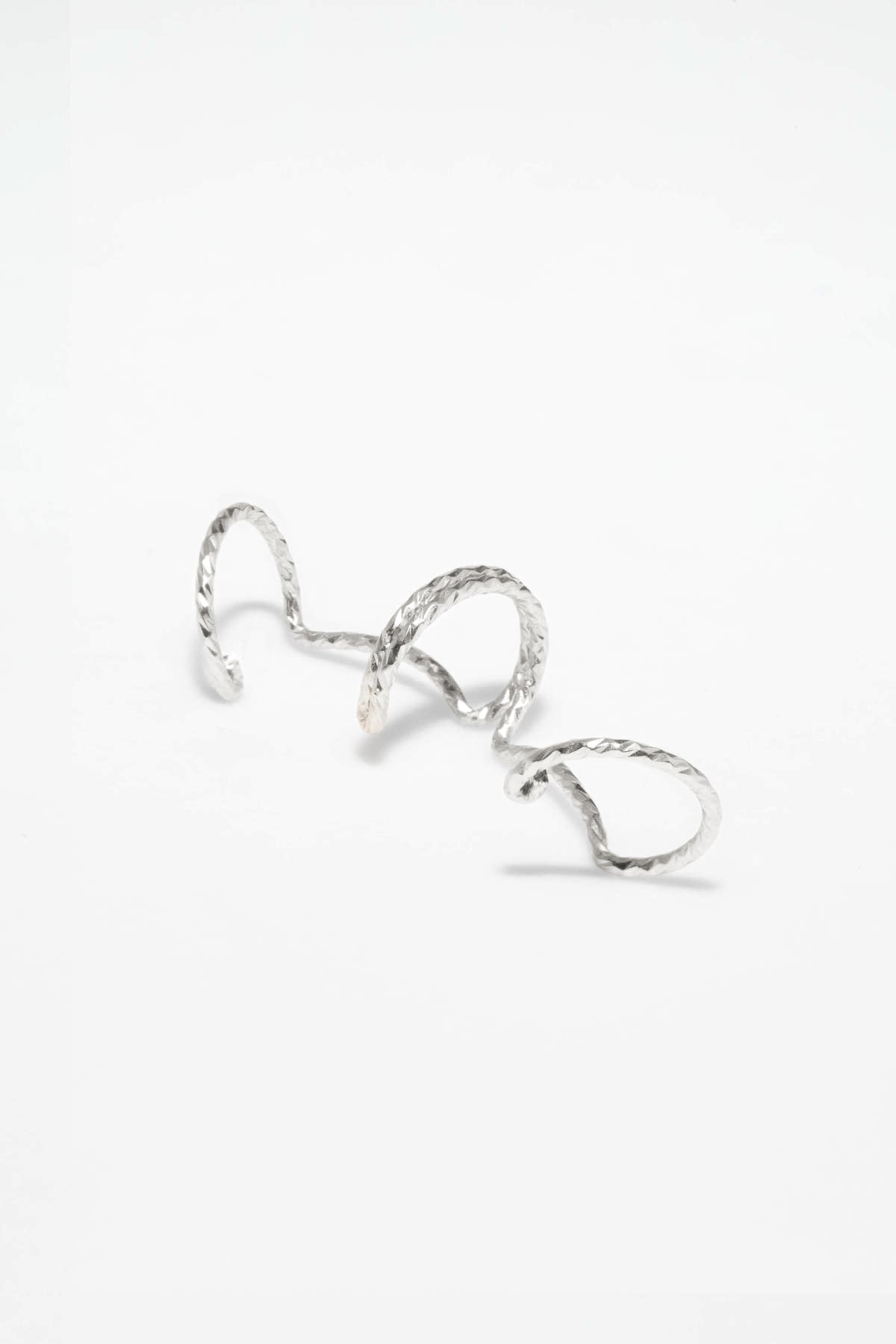Faux Piercing Triple Hélix Haut - Argent