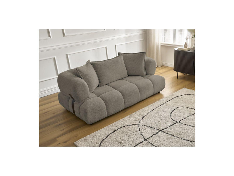 Canapé Droit Fixe 2 Places - Alya - Tissu Bouclette