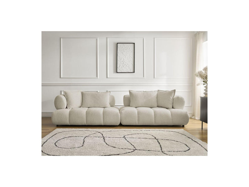 Canapé Droit Fixe 4 Places - Alya - Tissu Bouclette