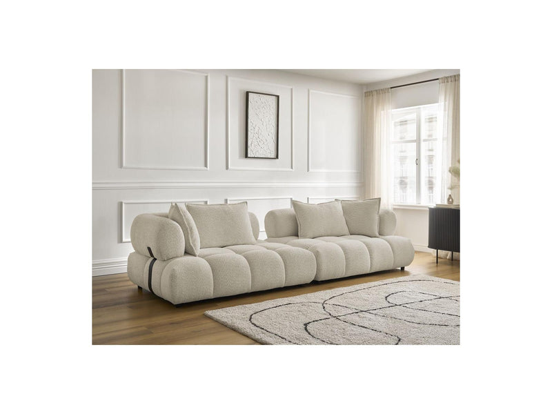 Canapé Droit Fixe 4 Places - Alya - Tissu Bouclette