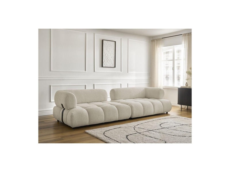 Canapé Droit Fixe 4 Places - Alya - Tissu Bouclette