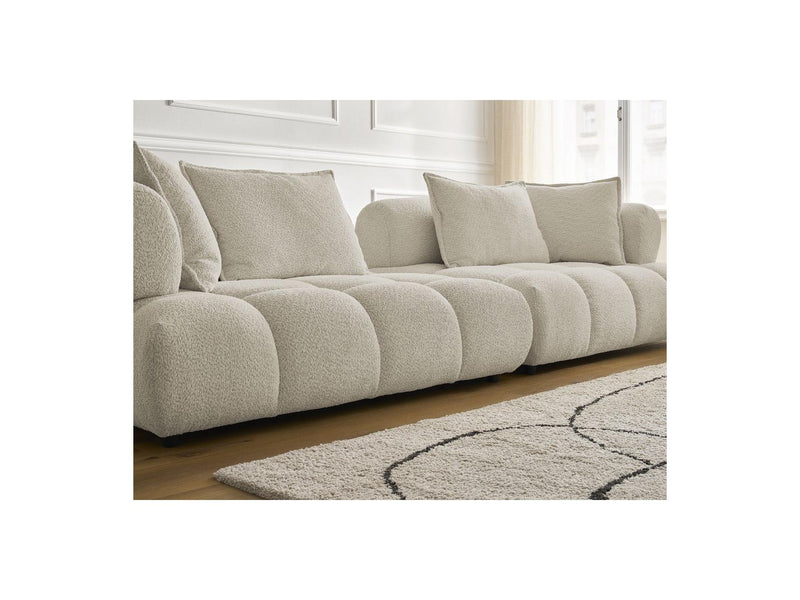 Canapé Droit Fixe 4 Places - Alya - Tissu Bouclette
