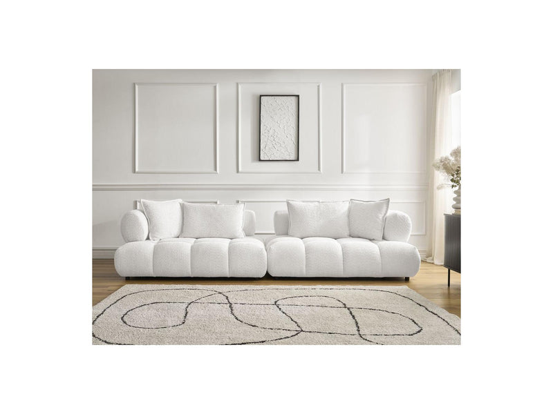 Canapé Droit Fixe 4 Places - Alya - Tissu Bouclette