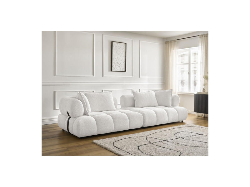 Canapé Droit Fixe 4 Places - Alya - Tissu Bouclette