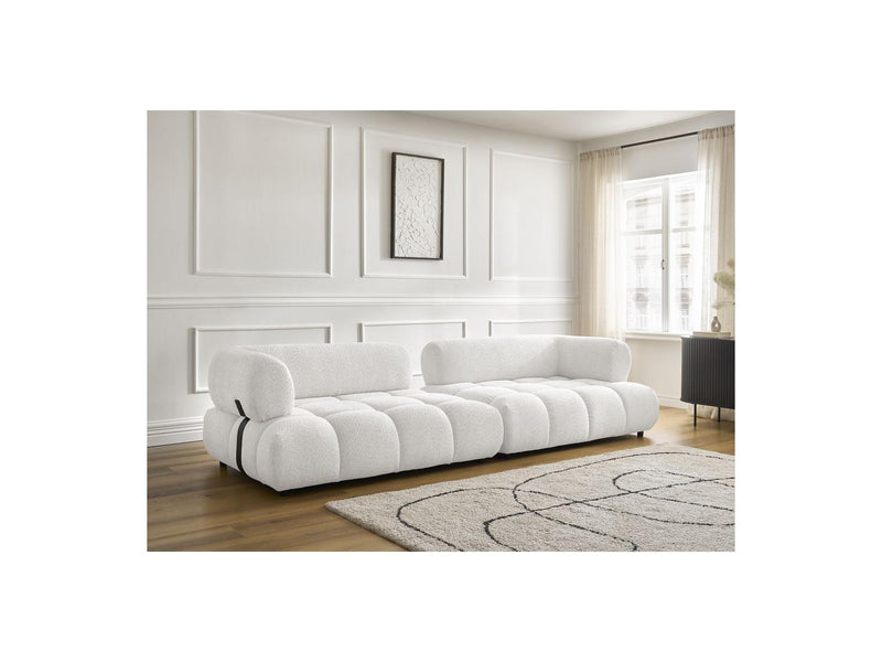 Canapé Droit Fixe 4 Places - Alya - Tissu Bouclette