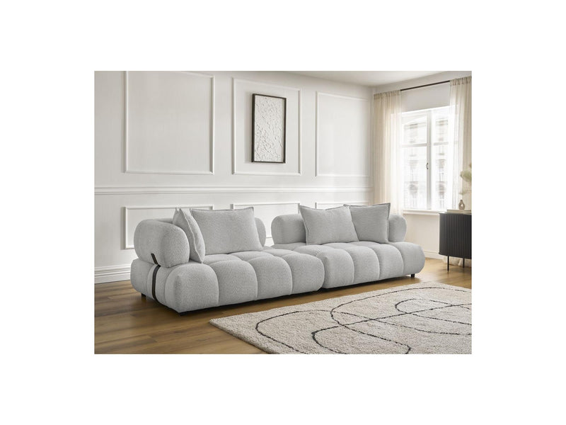 Canapé Droit Fixe 4 Places - Alya - Tissu Bouclette