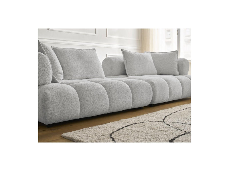 Canapé Droit Fixe 4 Places - Alya - Tissu Bouclette
