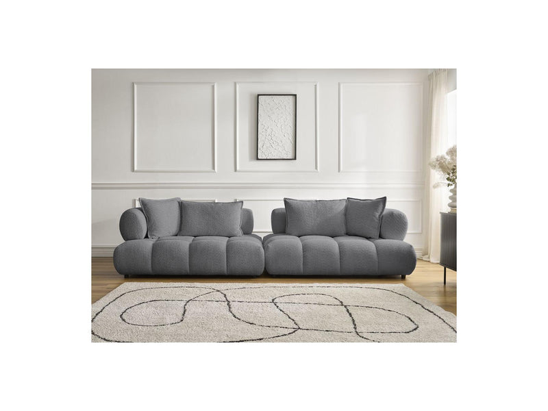 Canapé Droit Fixe 4 Places - Alya - Tissu Bouclette