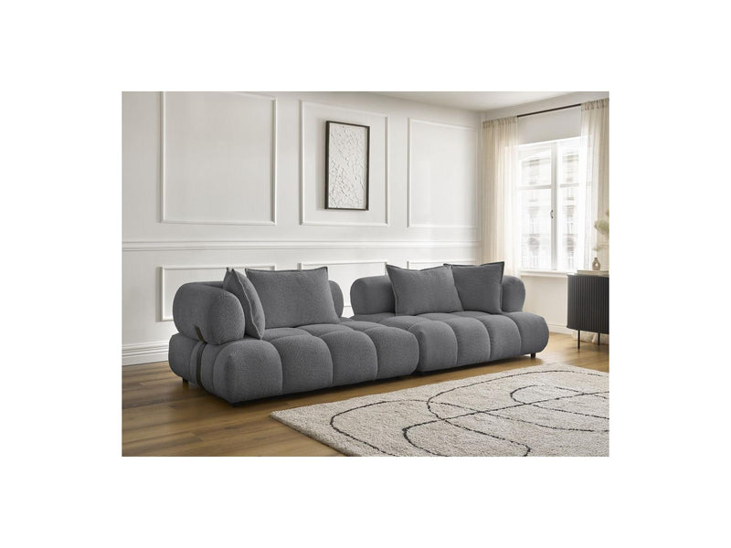 Canapé Droit Fixe 4 Places - Alya - Tissu Bouclette
