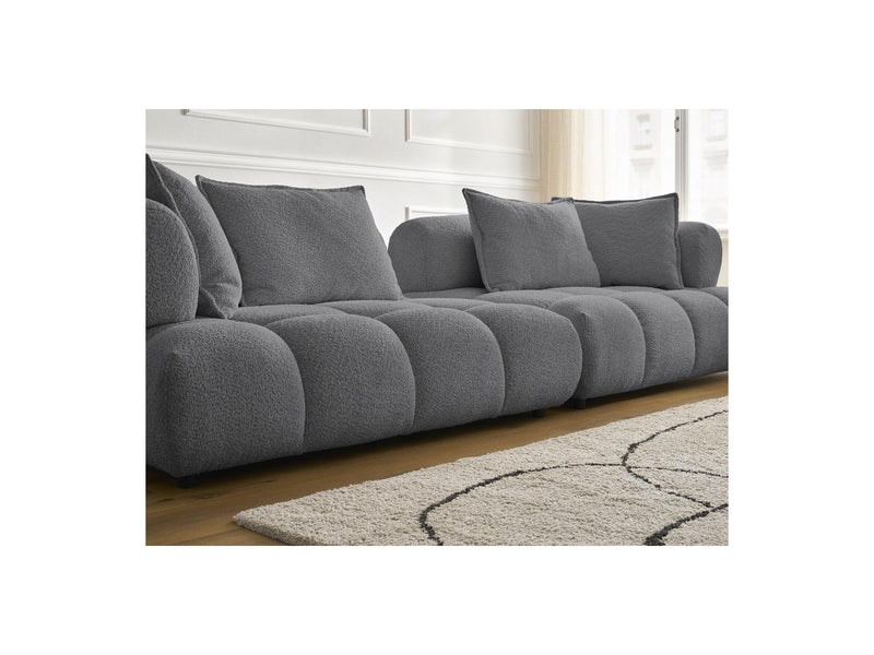 Canapé Droit Fixe 4 Places - Alya - Tissu Bouclette