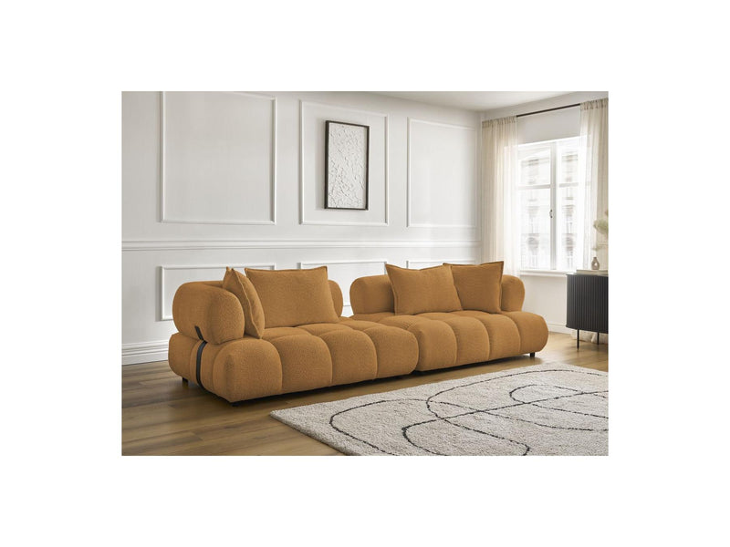 Canapé Droit Fixe 4 Places - Alya - Tissu Bouclette
