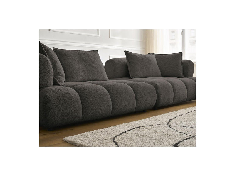 Canapé Droit Fixe 4 Places - Alya - Tissu Bouclette