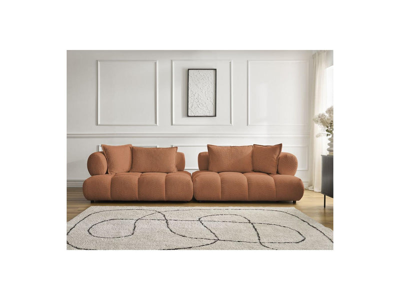 Canapé Droit Fixe 4 Places - Alya - Tissu Bouclette
