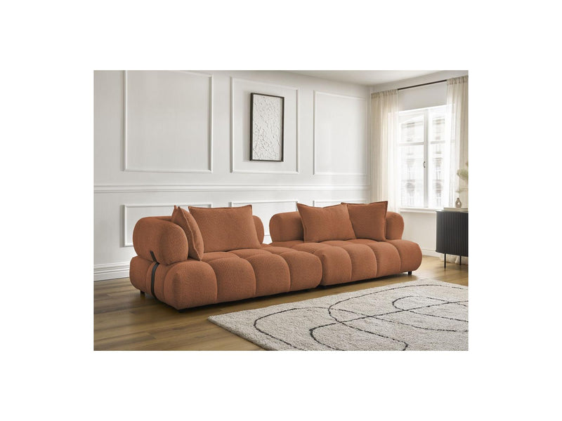 Canapé Droit Fixe 4 Places - Alya - Tissu Bouclette